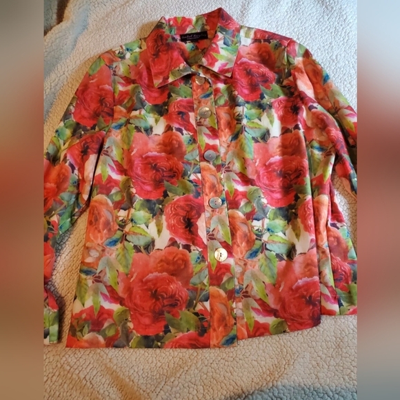Isabel Hayley Lightweight Jacket Tropical Floral Size PL - Picture 2 of 7